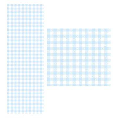 Papel De Parede Adesivo Xadrez Azul 1,5 Metros O Rolo Np371