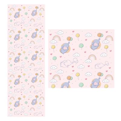 Papel De Parede Adesivo Efefante Rosa 1,5 Metros O Rolo Np378