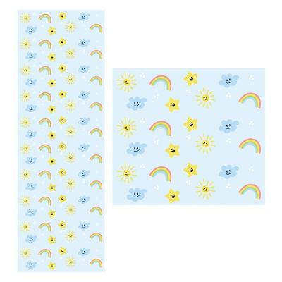 Papel De Parede Adesivo Azul 1,5 Metros O Rolo Np354
