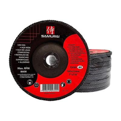 Kit 10 Discos De Lixa Flap De Fibra 180mm 7” Grão 60