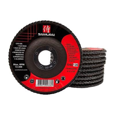 Kit 10 Discos De Lixa Flap De Fibra 115mm 4” Grão 120
