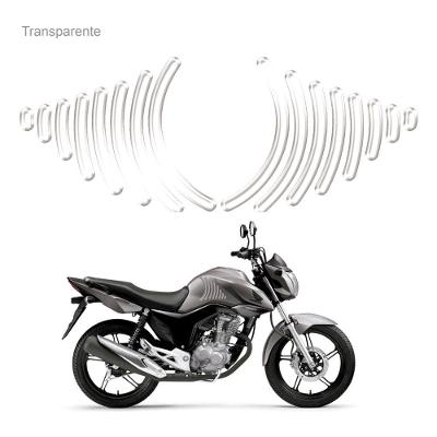 Protetor Tanque Adesivo Lateral Moto Tiras Transparente Color Branco