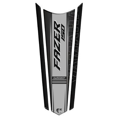 Adesivo Faixa Gravata Resinado Tanque Moto Fazer 150 Preto Preto