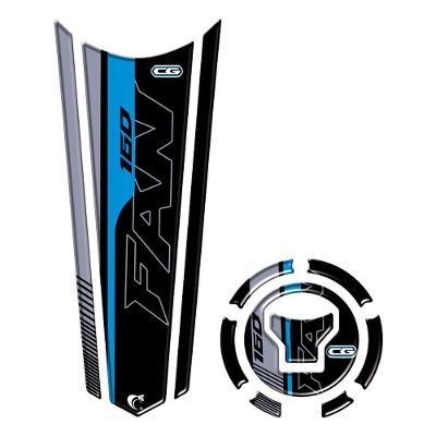 Adesivo Faixa Gravata Tanque E Bocal Moto Resinado Fan 160 Azul