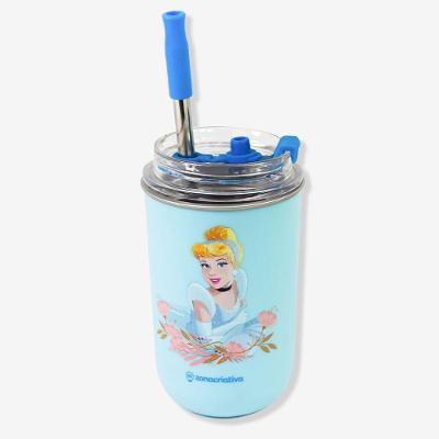 Copo Neo Com Canudo Cinderela - Disney