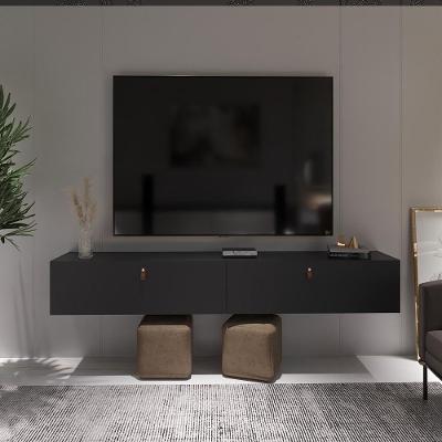 Rack Suspenso Para Tv Até 70 Polegadas 2 Portas Grécia 180cm Preto E Nature