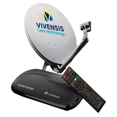 Kit Miniparabólica 60 Cm Com Receptor Vivensis Preto Bivolt