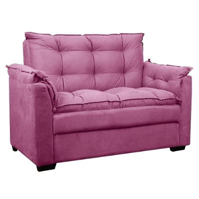 Sofá 2 Lugares Confortável Pequeno 140cm Small Herrero Rosa