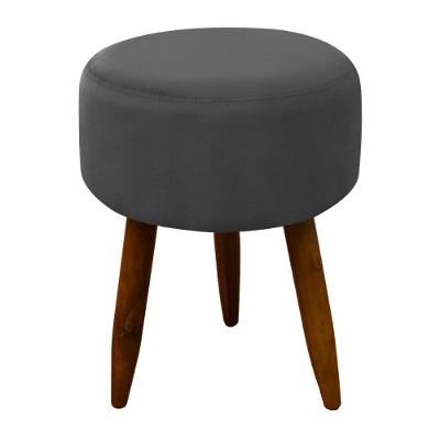 Puff Decorativo Redondo Pé Palito Herrero Cinza