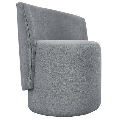 Poltrona Decorativa Para Sala Aura Bouclé Premium Cinza Buclê