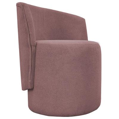 Poltrona Decorativa Para Sala Aura Bouclé Premium Rosê Buclê