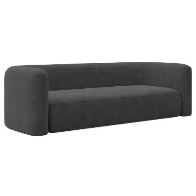 Sofá 2 Lugares 160cm Orgânico Luxo Recepção Melina Linho Adj Decor Cinza