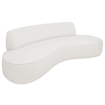 Sofá Curvo 3 Lugares Orgânico Amsterdã 180cm Bouclé Adj Decor Branco