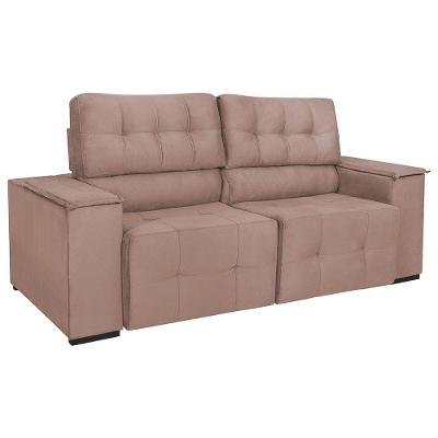 Sofá Cama Retrátil Sala Vicenza 175cm Linho Rosê