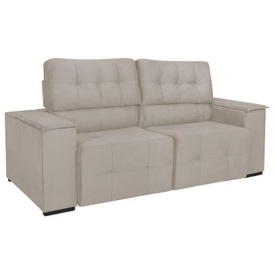 Sofá Cama Retrátil Sala Vicenza 175cm Linho Bege