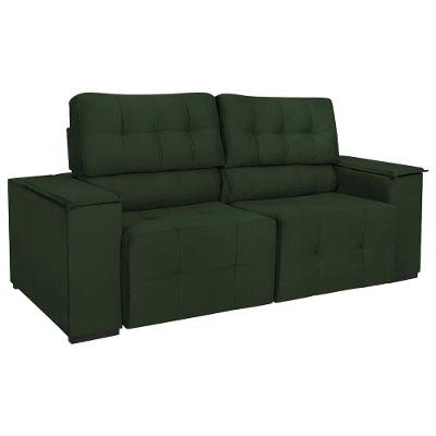 Sofá Cama Retrátil Sala Vicenza 175cm Linho Verde