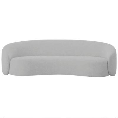 Sofá 3 Lugares 180cm Orgânico Luxo Recepção Amore Linho Adj Decor Cinza