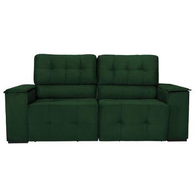 Sofá Cama Retrátil Sala Vicenza 175cm Suede Verde