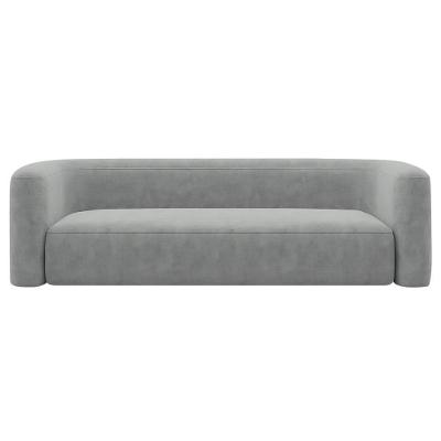 Sofá 3 Lugares 180cm Orgânico Luxo Recepção Melina Bouclé Cinza