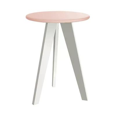 Mesa De Canto Prince Rosa Fosco Com Pés Branco Reller Móveis