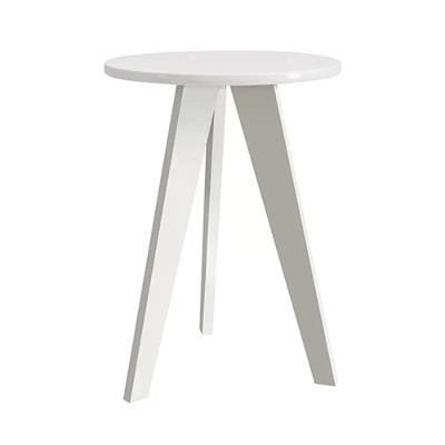 Mesa De Canto Prince Branco Fosco Com Pés Branco Reller Móveis