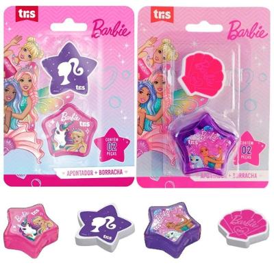 Kit Escolar Apontador Com Depósito + Borracha Barbie - Tris