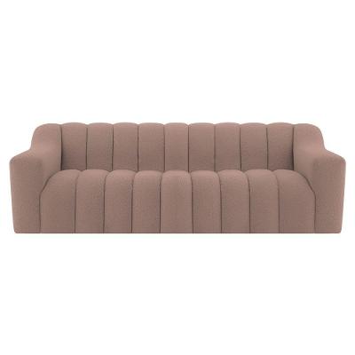 Sofá 2 Lugares Luxo Recepção Escritorio Sala Elegance 200cm Linho Rosê