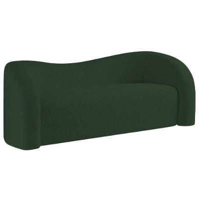 Sofá Curvo 3 Lugares Orgânico Sala Recepção Coréia 200cm Linho Verde