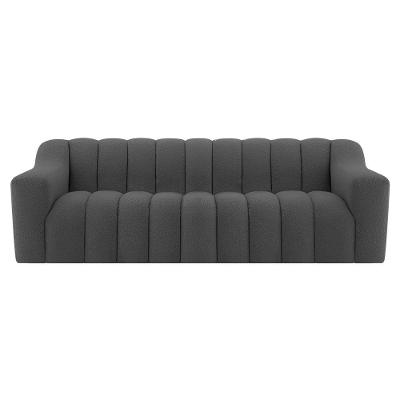 Sofá 2 Lugares Luxo Recepção Escritorio Sala Elegance 200cm Linho Cinza
