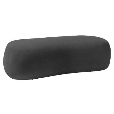 Puff Itália 140cm Sala Escritorio Luxo Linho Cinza