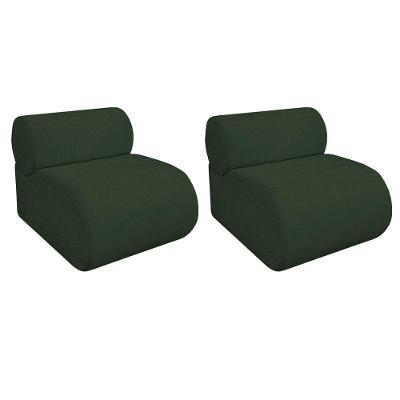 Kit 2 Poltronas Decorativas Orgânica Virgínia Linho Adj Decor Verde