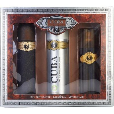 Cx De Presente Masculino Cuba Gold Cuba Eau De Toilette Spray 100 Ml + Pós Barba 100 Ml + Body Spray 195 Ml