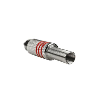 Plug Rca Metal Evus Com Mola Listras Vermelhas Macho C-074
