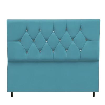 Cabeceira Para Cama Box Estofada King 195 Cm Suede Melissa azul Turquesa
