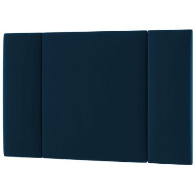 Cabeceira Estofada Iluminação Led Cama Box Solteiro 90 Cm veludo Azul Marinho