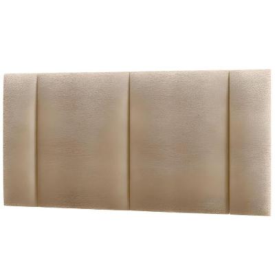 Cabeceira Estofada Cama Box Casal Com Led Moderna 140 Cm veludo Bege