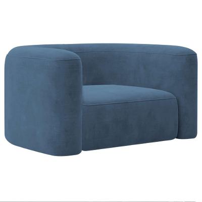 Poltrona Decorativa Sala De Estar Recepção Melina Linho Adj Decor Azul Royal