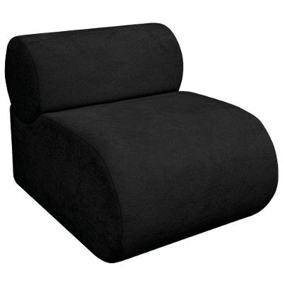 Poltrona Decorativa Orgânica Virgínia Linho Adj Decor Preto
