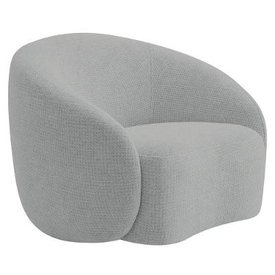 Poltrona Orgânica Luxo Recepção Amore Bouclé Adj Decor Cinza