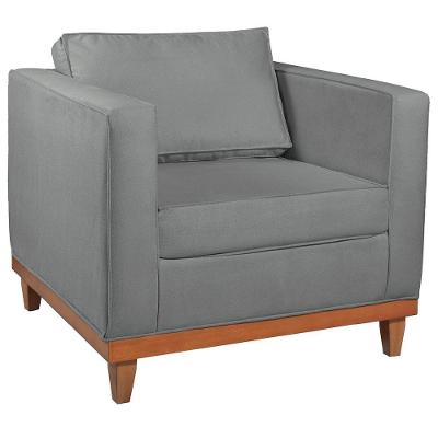 Poltrona Decorativa Europa Bouclé Adj Decor Cinza