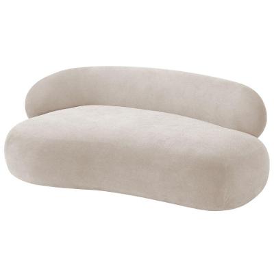 Divã Recamier Luxo Canadá 180cm Lado Direito Linho Adj Decor Bege