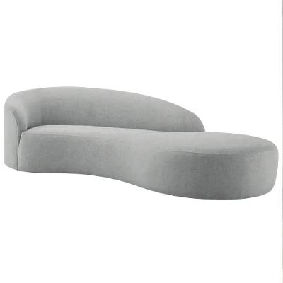 Divã Recamier Orgânico França 140cm Lado Direito Bouclé Adj Decor Cinza