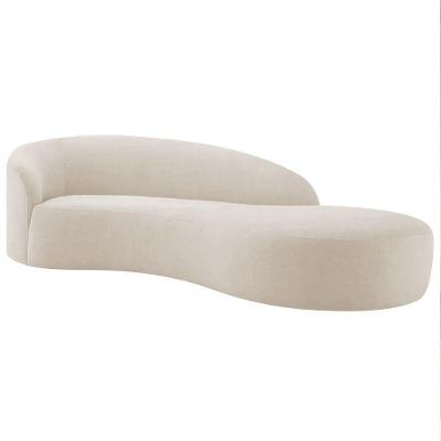 Divã Recamier Orgânico França 140cm Lado Direito Linho Adj Decor Bege