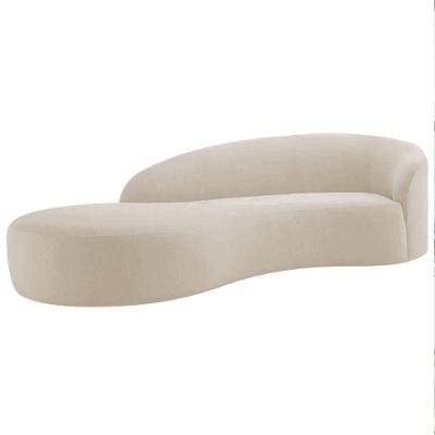 Divã Recamier Orgânico França 140cm Lado Esquerdo Linho Adj Decor Rosê