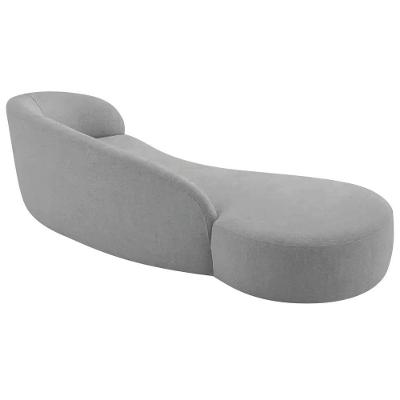 Divã Recamier Orgânico França 200cm Lado Esquerdo Linho Adj Decor Cinza
