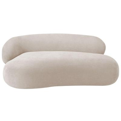 Divã Recamier Luxo Canadá 200cm Lado Direito Linho Adj Decor Bege