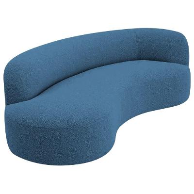 Divã Recamier Orgânico Tokyo 160cm Lado Esquerdo Linho Azul Royal