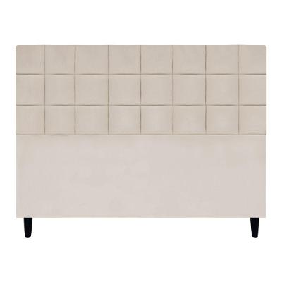 Cabeceira Decorativa Florem Para Cama De Queen 160 Cm Bege Suede