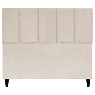 Cabeceira Decorativa Classic Para Cama De Casal 140 Cm Suede Bege Suede