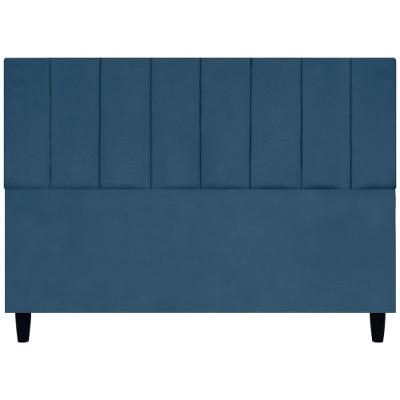 Cabeceira Decorativa Elen Para Cama Queen 160 Cm Suede Azul-marinho Suede